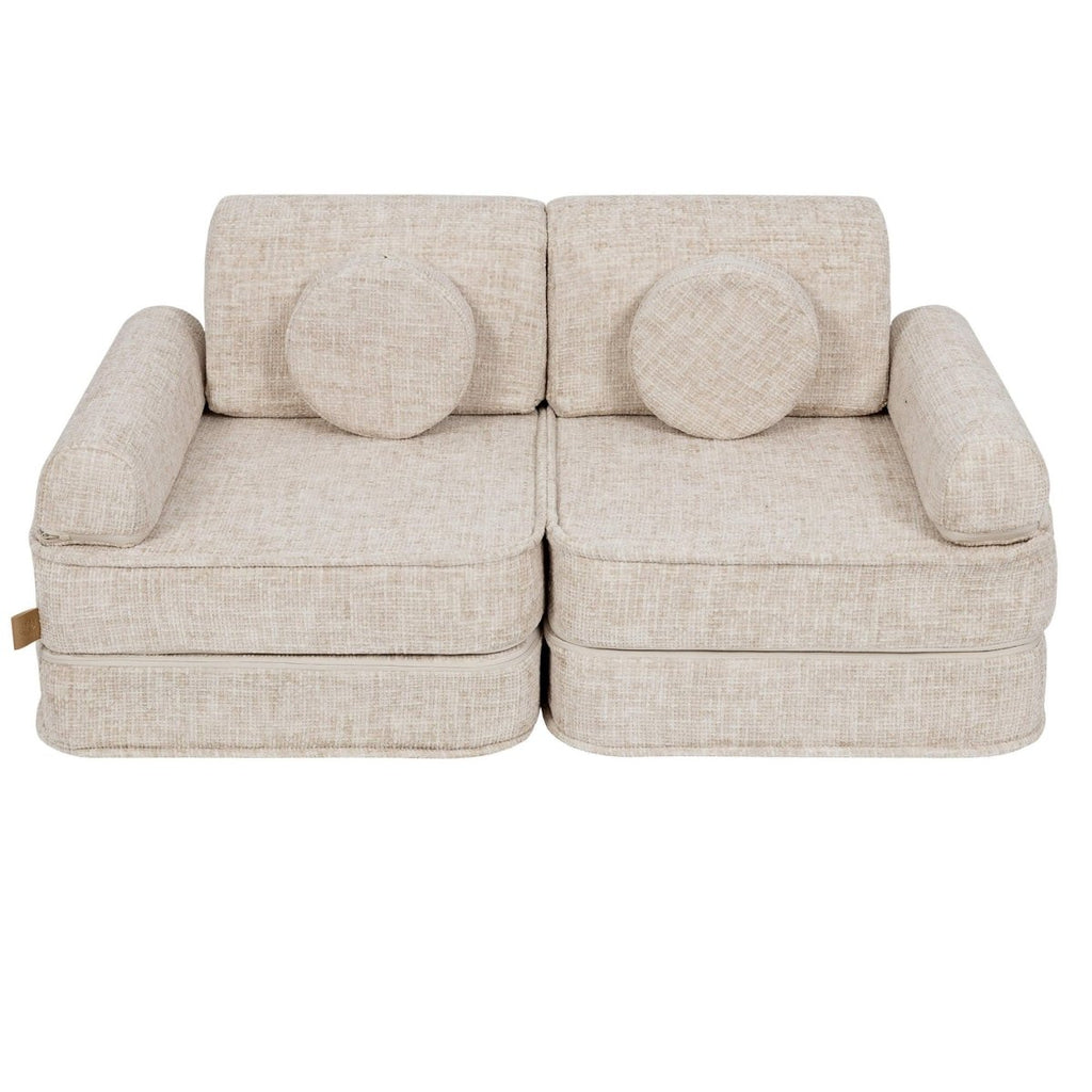 Modular Kids Play Sofa, Medium - Tangle Fabric, 120 x 60 cm (Marshmallow Beige) - Tiny Tugz™