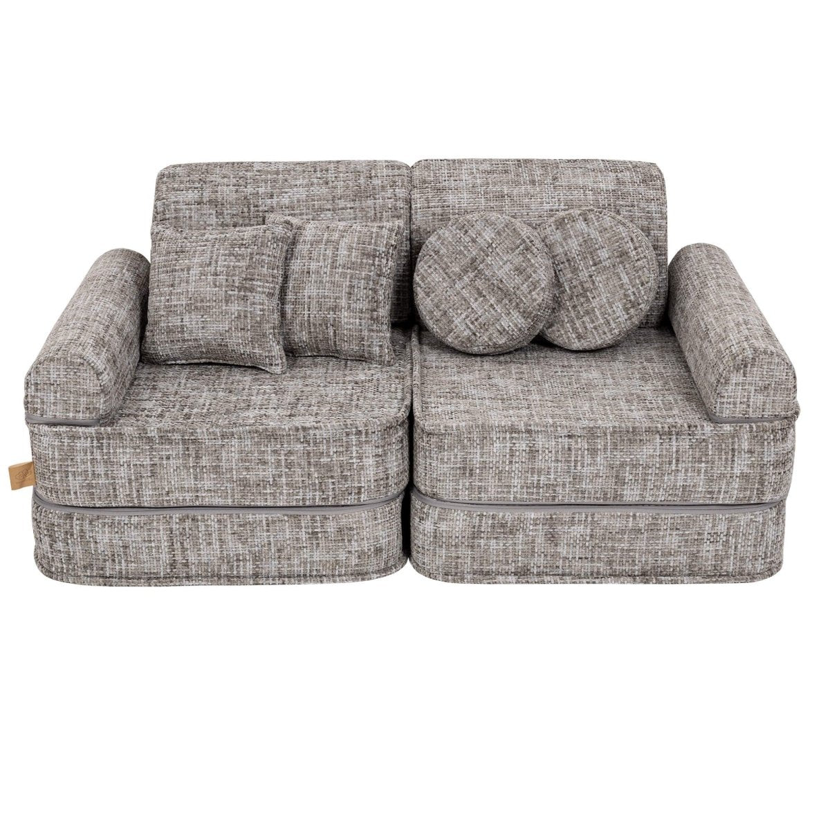 Modular Kids Play Sofa, Medium - Tangle Fabric, 120 x 60 cm (Moon Grey) - Tiny Tugz™