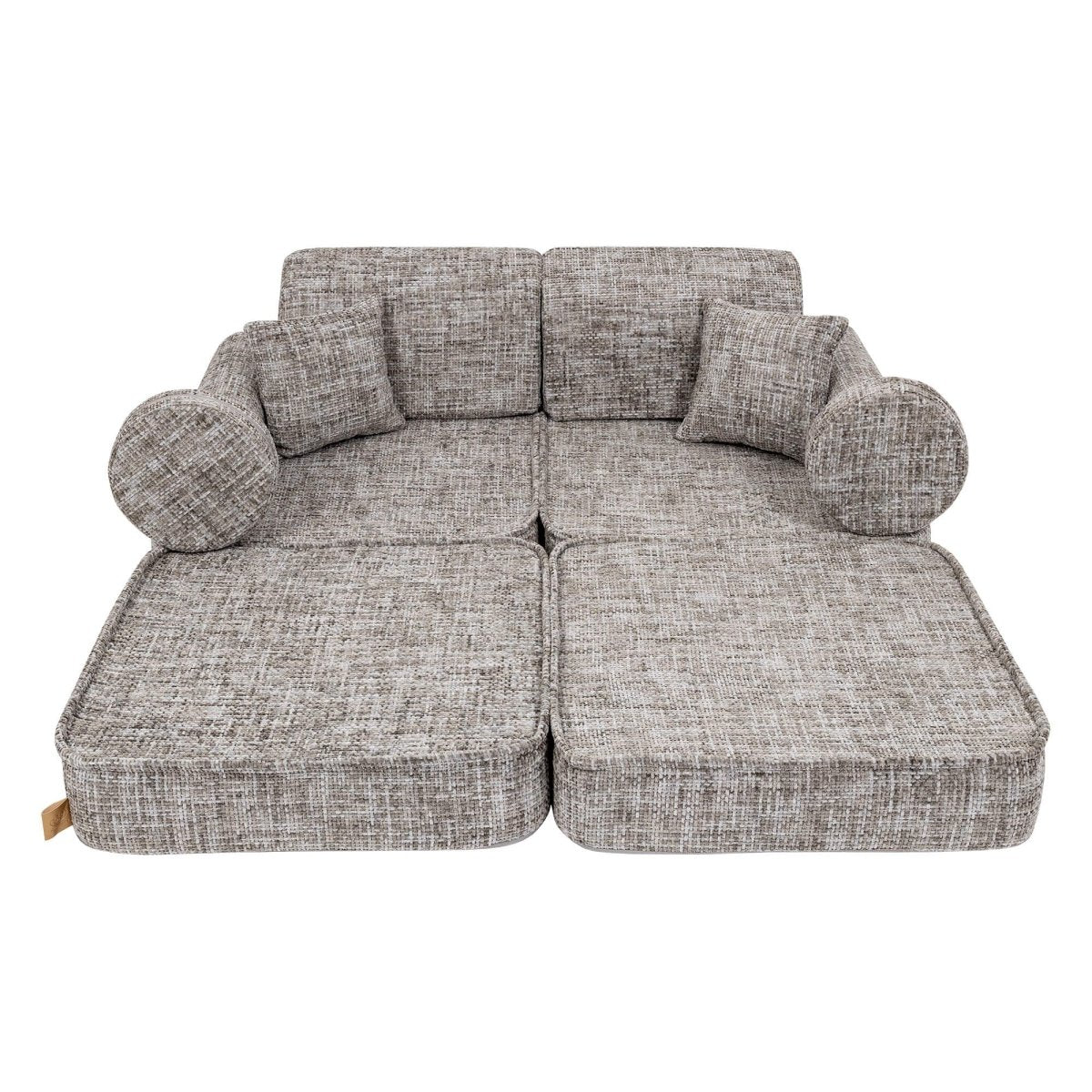 Modular Kids Play Sofa, Medium - Tangle Fabric, 120 x 60 cm (Moon Grey) - Tiny Tugz™