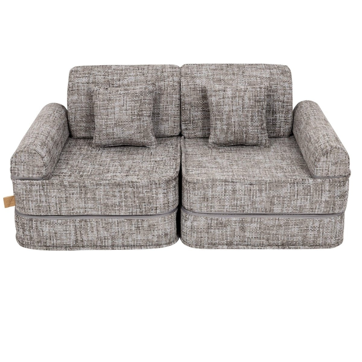 Modular Kids Play Sofa, Medium - Tangle Fabric, 120 x 60 cm (Moon Grey) - Tiny Tugz™
