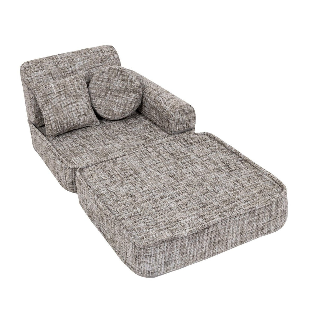 Modular Kids Play Sofa, Medium - Tangle Fabric, 120 x 60 cm (Moon Grey) - Tiny Tugz™