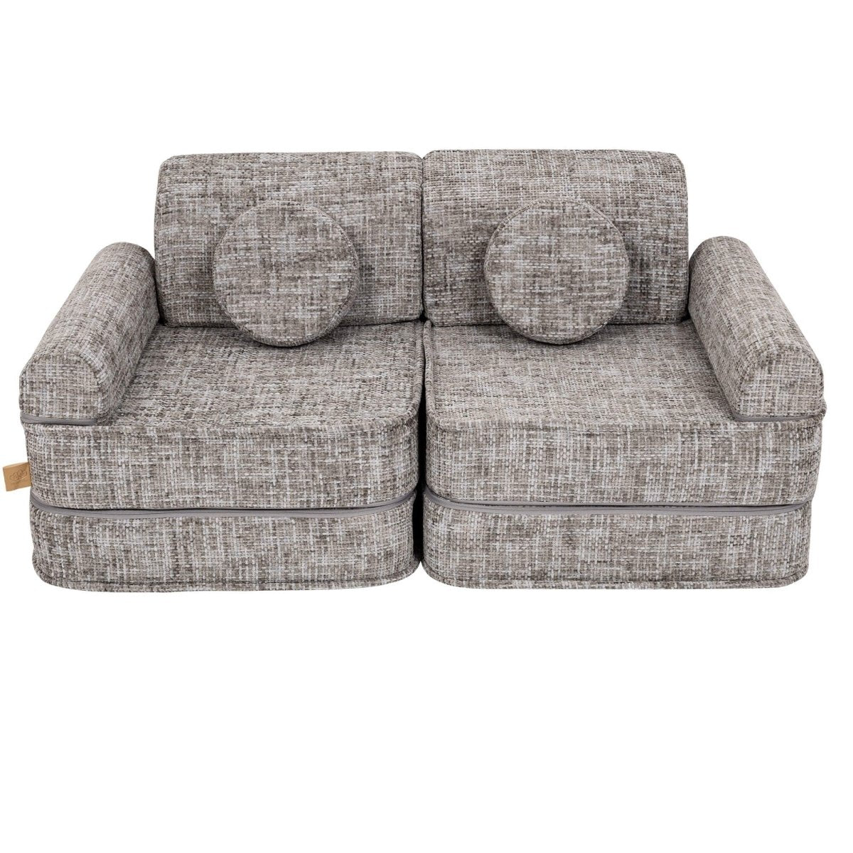 Modular Kids Play Sofa, Medium - Tangle Fabric, 120 x 60 cm (Moon Grey) - Tiny Tugz™