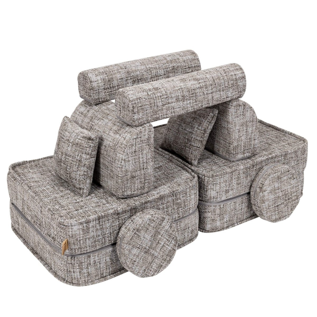 Modular Kids Play Sofa, Medium - Tangle Fabric, 120 x 60 cm (Moon Grey) - Tiny Tugz™