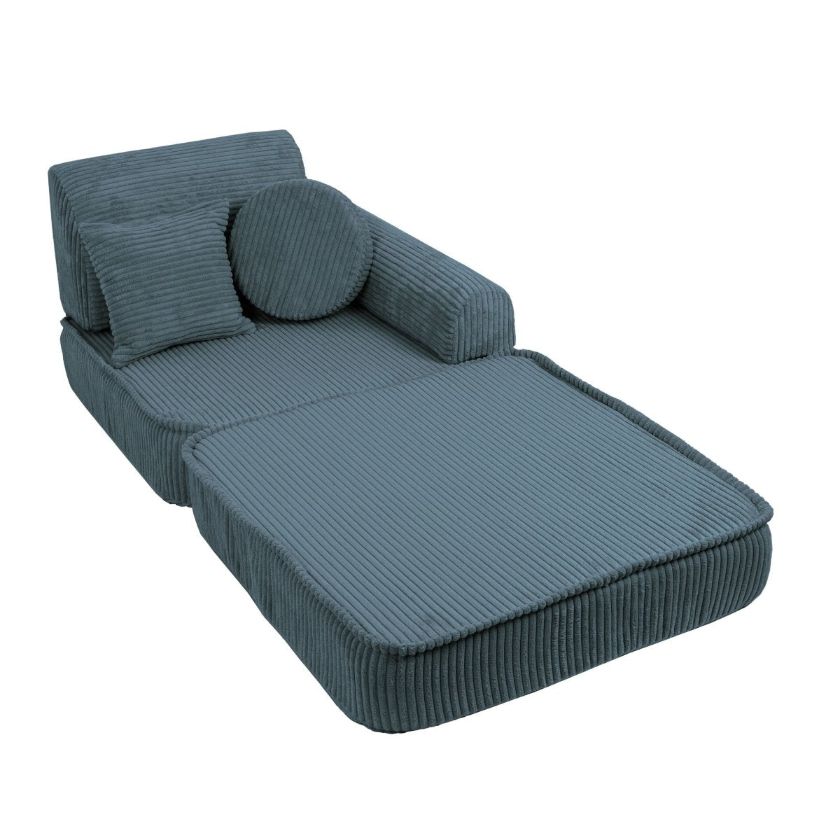 Modular Kids Play Sofa, Medium - Velvet Corduroy, 120 x 60 cm (Turquoise) - Tiny Tugz™