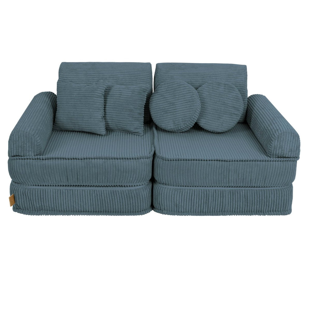 Modular Kids Play Sofa, Medium - Velvet Corduroy, 120 x 60 cm (Turquoise) - Tiny Tugz™
