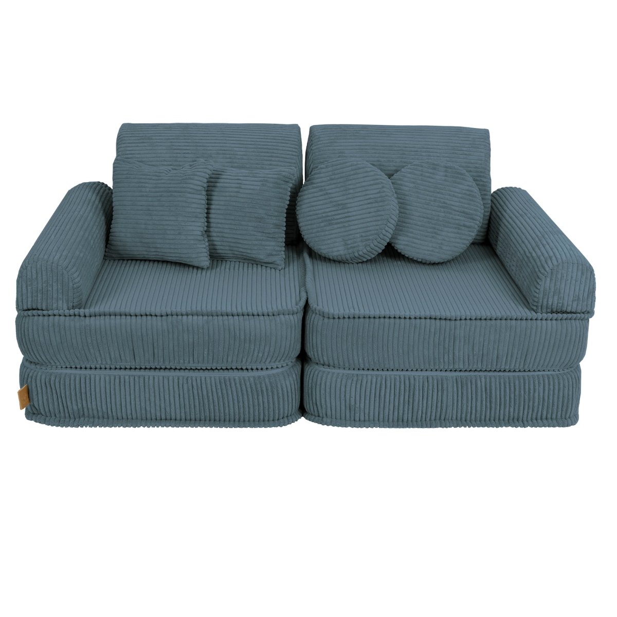Modular Kids Play Sofa, Medium - Velvet Corduroy, 120 x 60 cm (Turquoise) - Tiny Tugz™