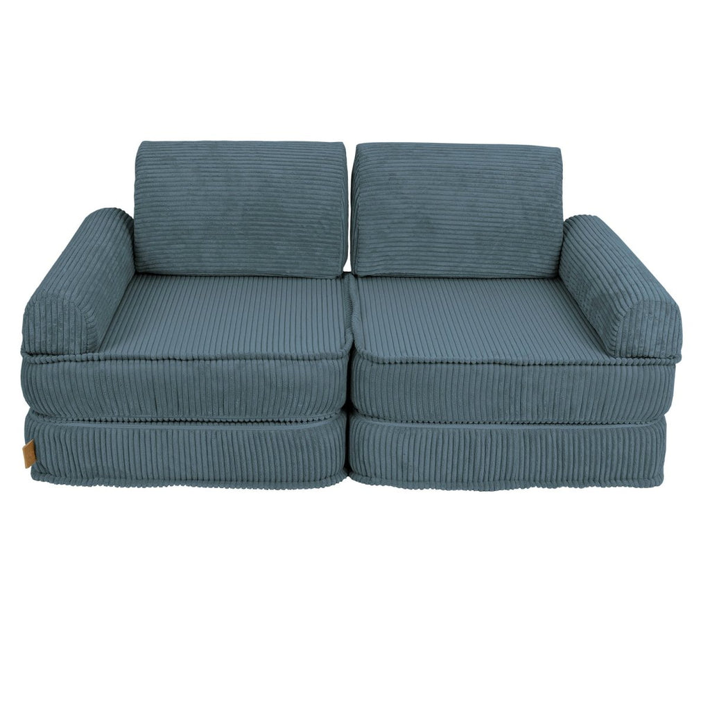 Modular Kids Play Sofa, Medium - Velvet Corduroy, 120 x 60 cm (Turquoise) - Tiny Tugz™