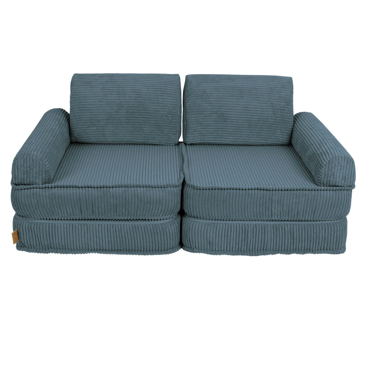 Modular Kids Play Sofa, Medium - Velvet Corduroy, 120 x 60 cm (Turquoise) - Tiny Tugz™