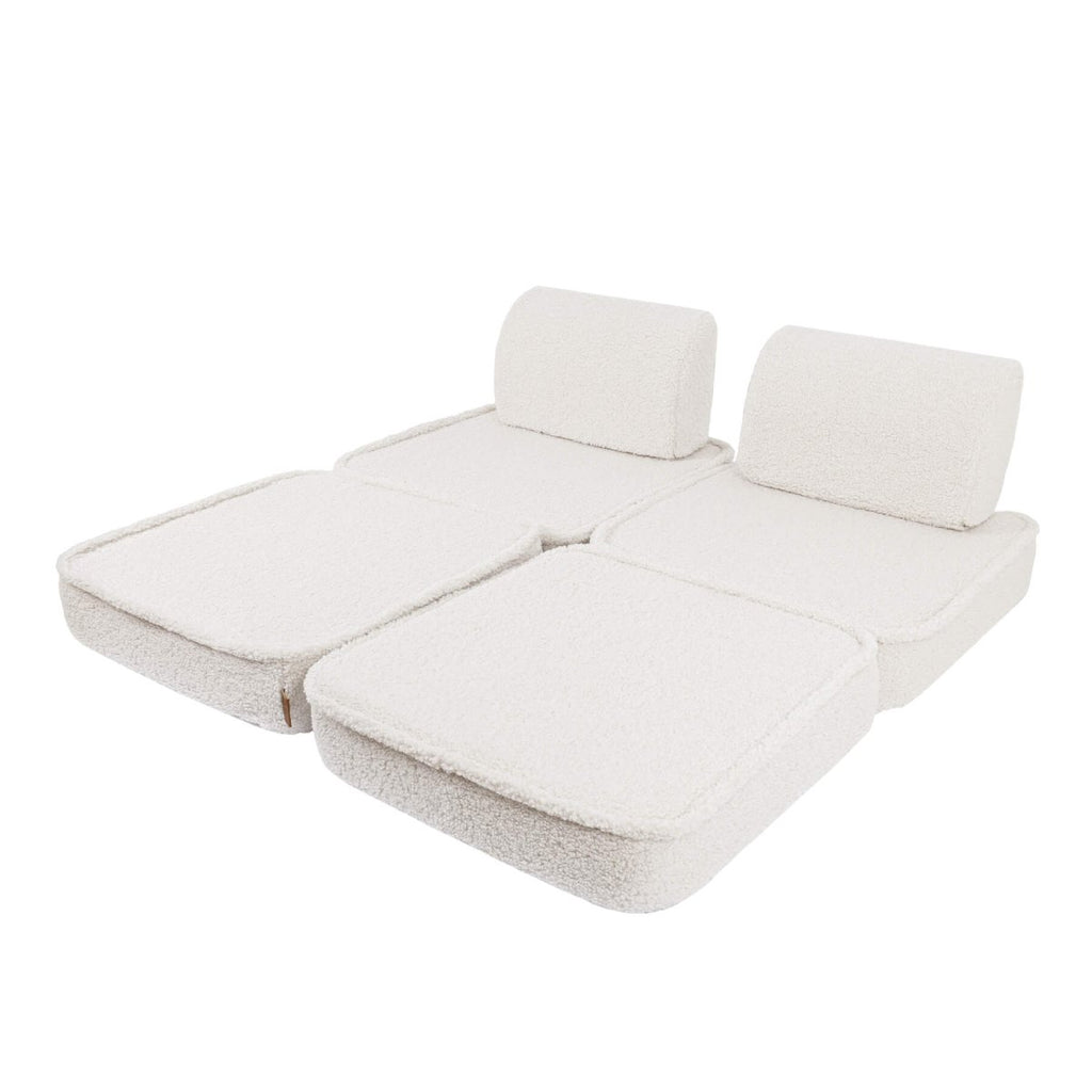 Modular Kids Play Sofa, Small - Bearly Fabric (Cream) - Tiny Tugz™