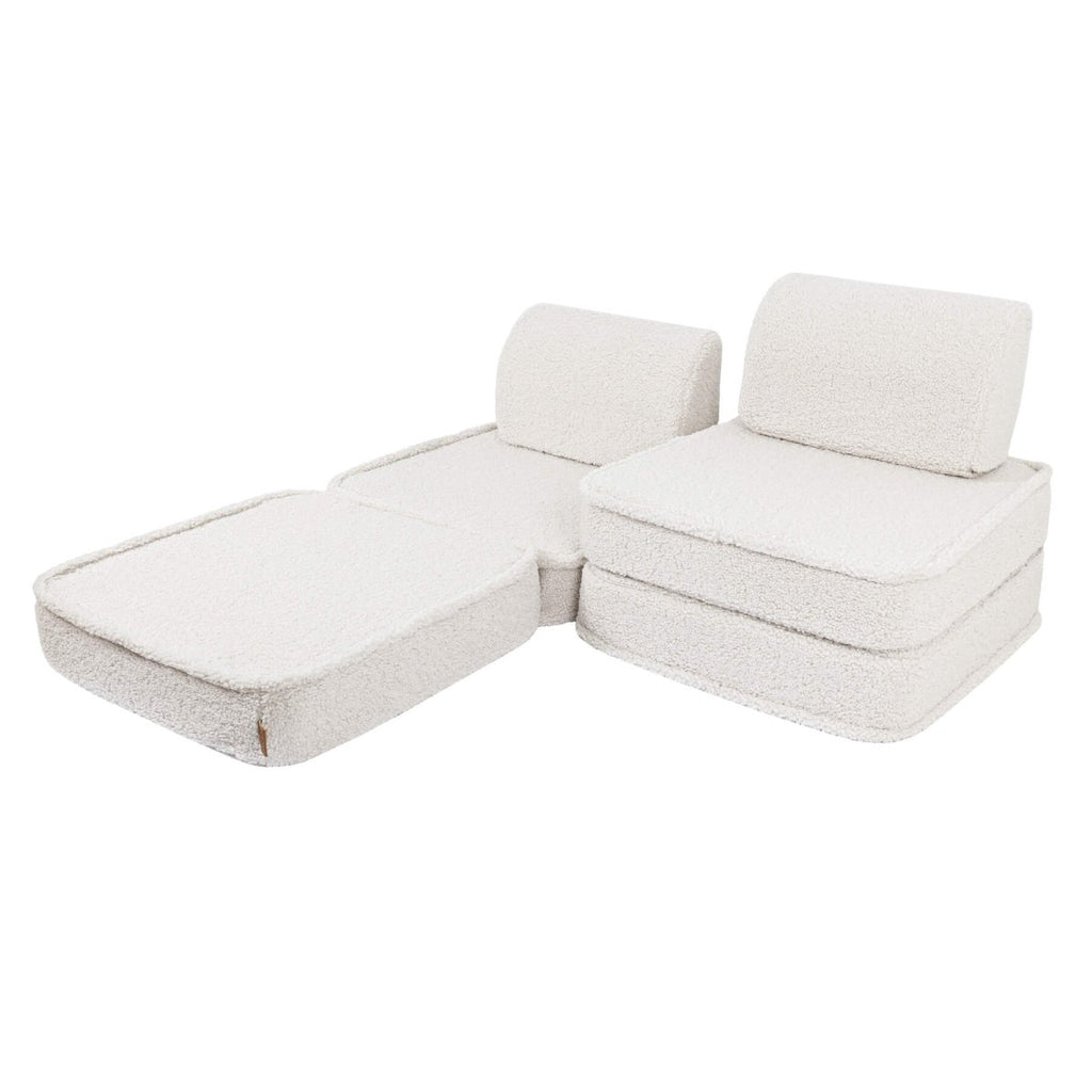 Modular Kids Play Sofa, Small - Bearly Fabric (Cream) - Tiny Tugz™