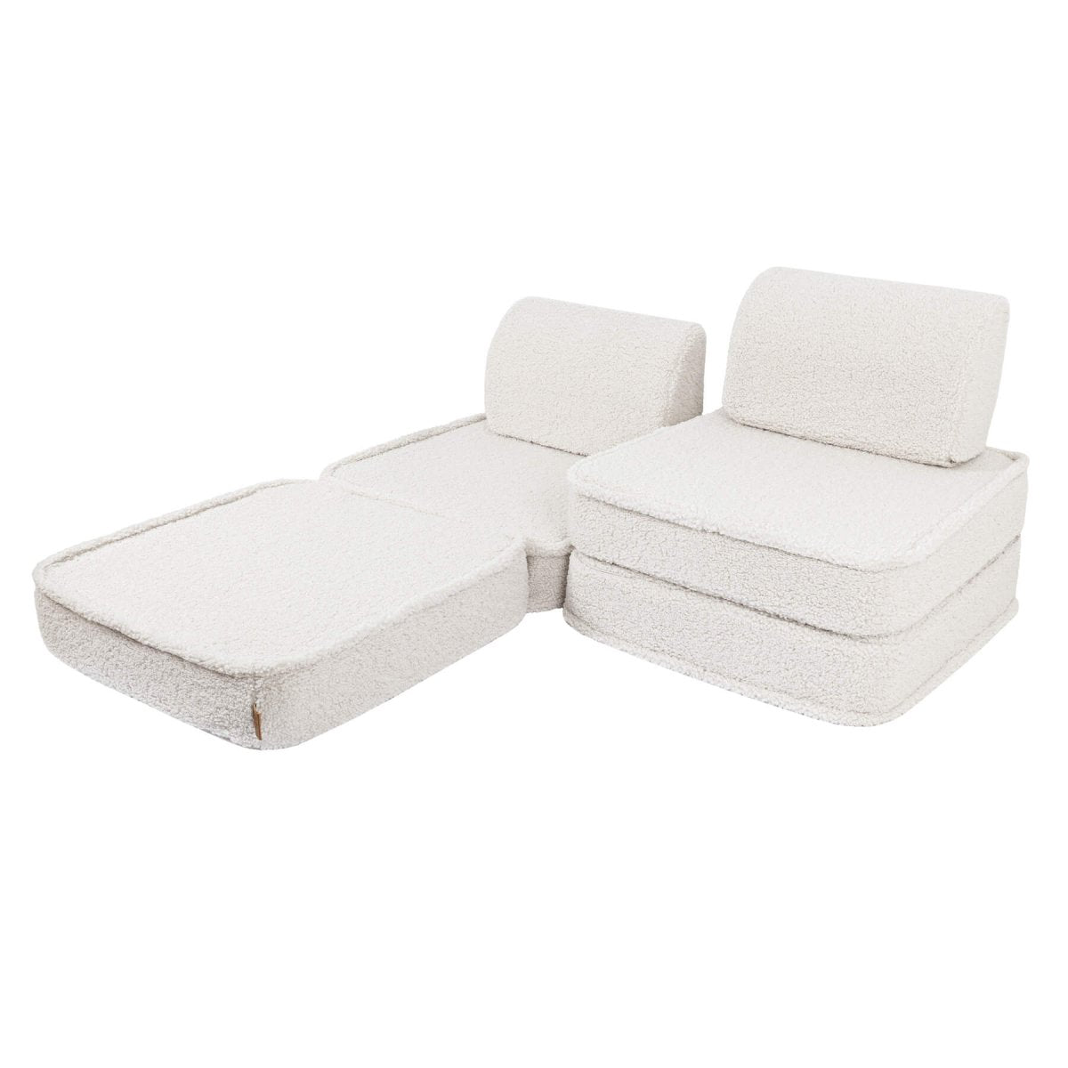 Modular Kids Play Sofa, Small - Bearly Fabric (Cream) - Tiny Tugz™