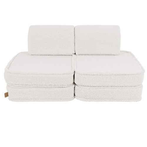 Modular Kids Play Sofa, Small - Bearly Fabric (Cream) - Tiny Tugz™