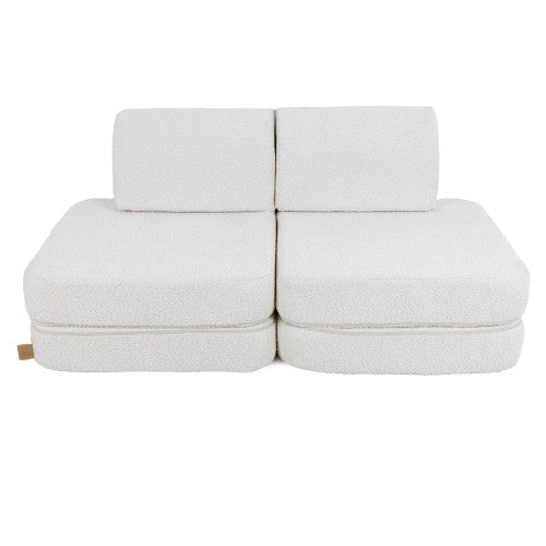 Modular Kids Play Sofa, Small - Bouclé (White) - Tiny Tugz™