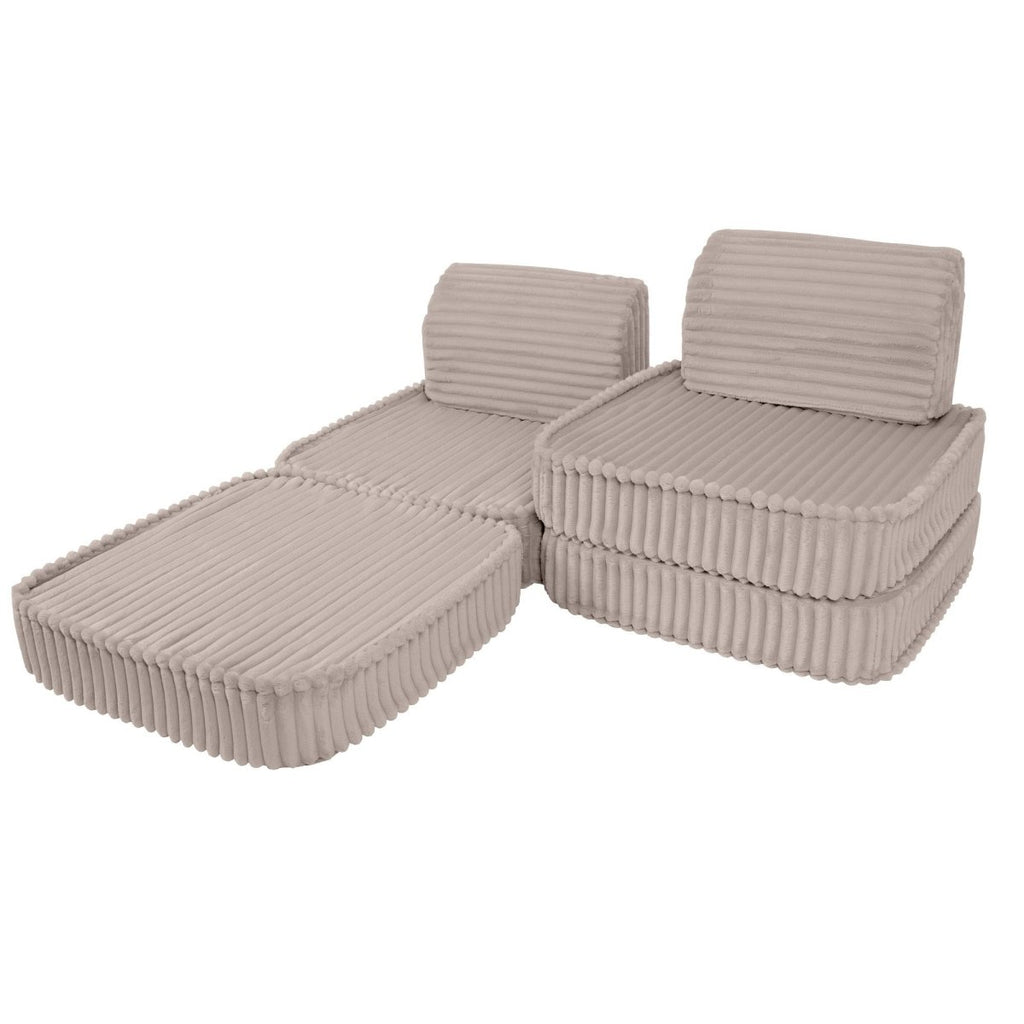 Modular Kids Play Sofa, Small - Churros Corduroy (Beige) - Tiny Tugz™