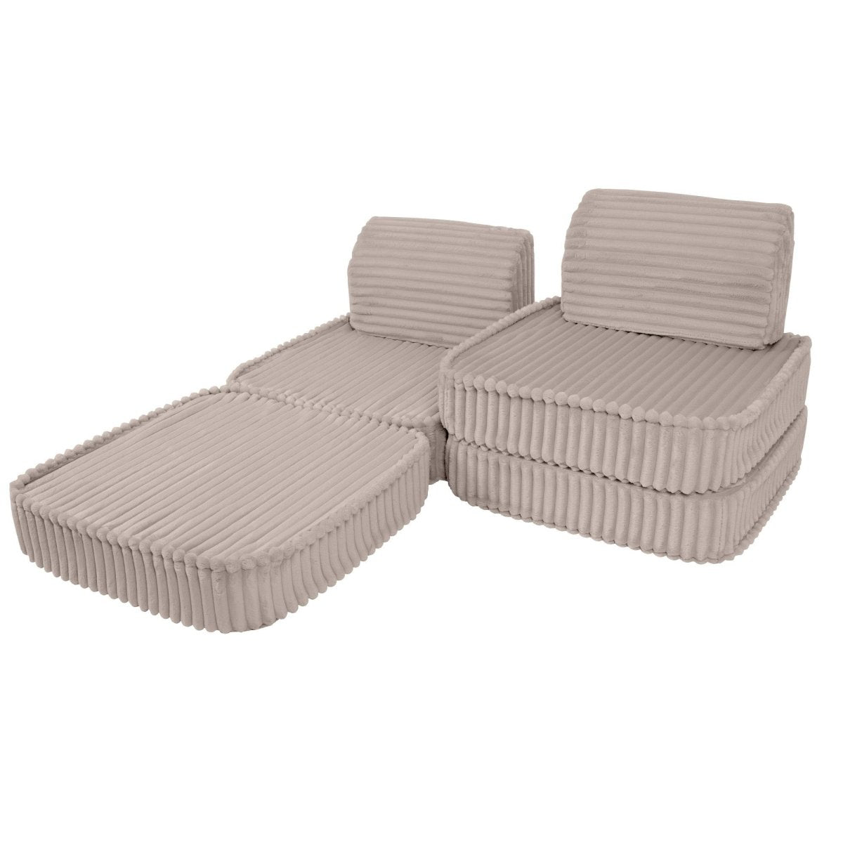 Modular Kids Play Sofa, Small - Churros Corduroy (Beige) - Tiny Tugz™