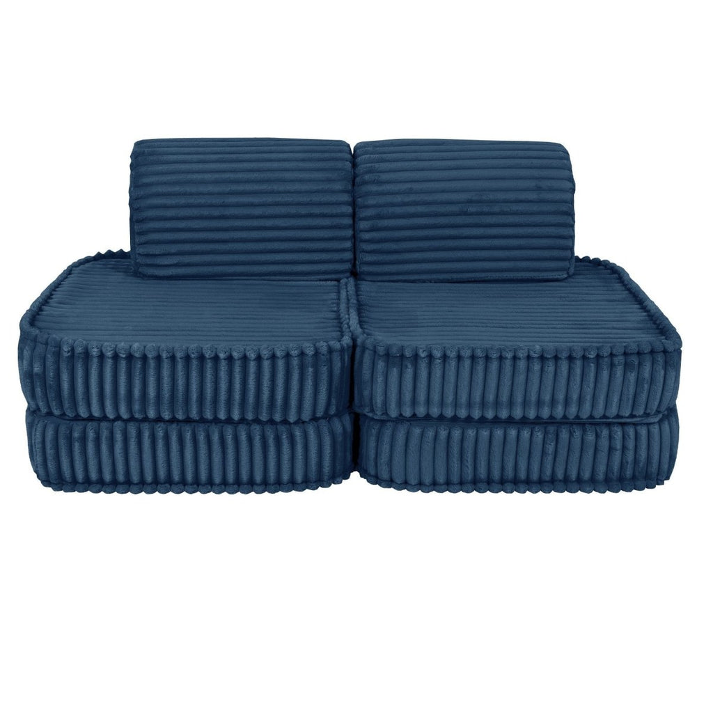 Modular Kids Play Sofa, Small - Churros Corduroy (Blue) - Tiny Tugz™