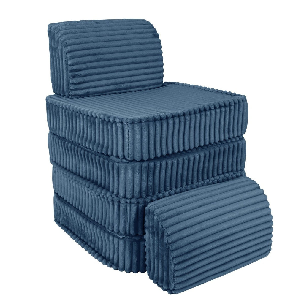Modular Kids Play Sofa, Small - Churros Corduroy (Blue) - Tiny Tugz™
