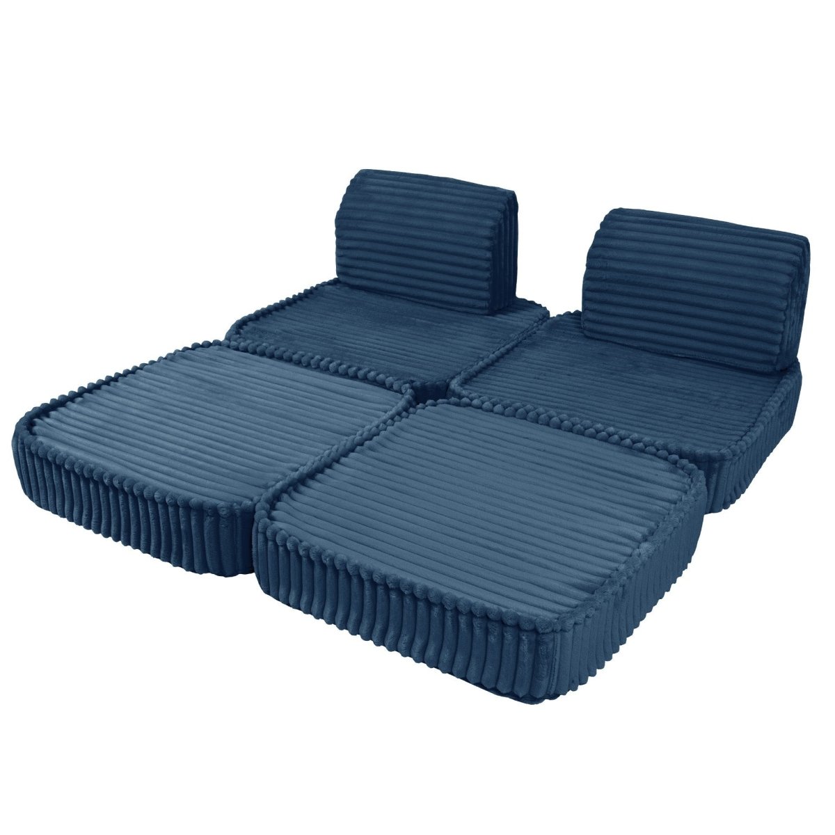 Modular Kids Play Sofa, Small - Churros Corduroy (Blue) - Tiny Tugz™