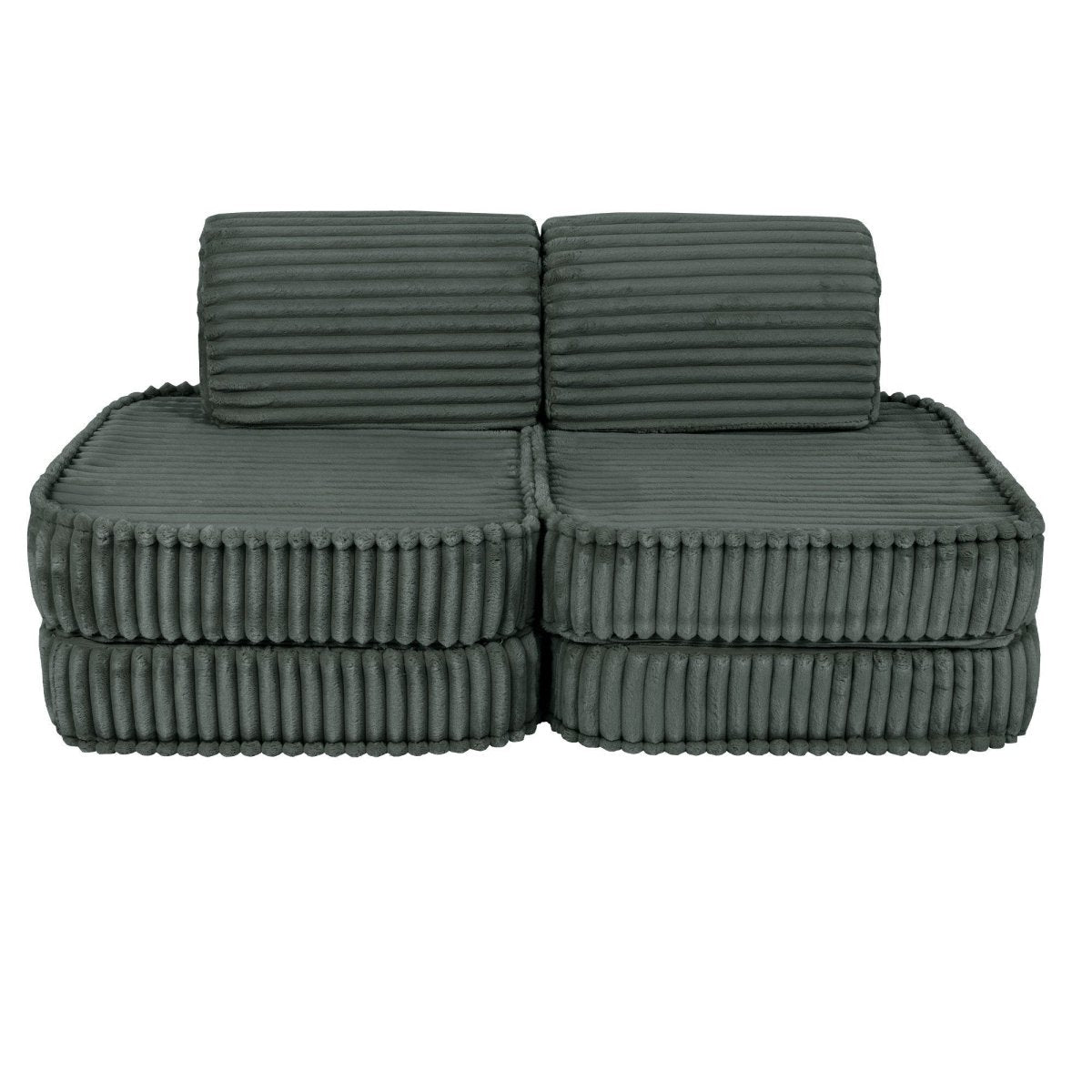 Modular Kids Play Sofa, Small - Churros Corduroy (Forest Green) - Tiny Tugz™