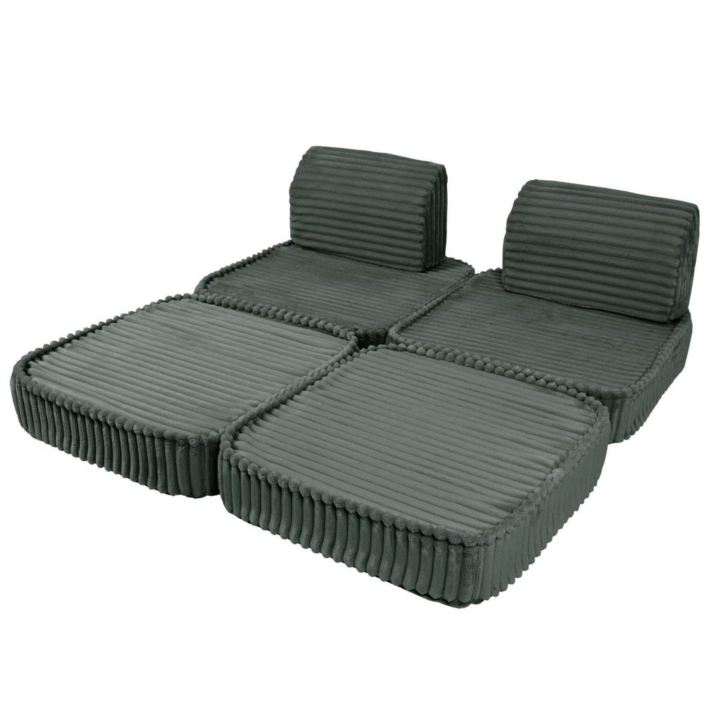 Modular Kids Play Sofa, Small - Churros Corduroy (Forest Green) - Tiny Tugz™