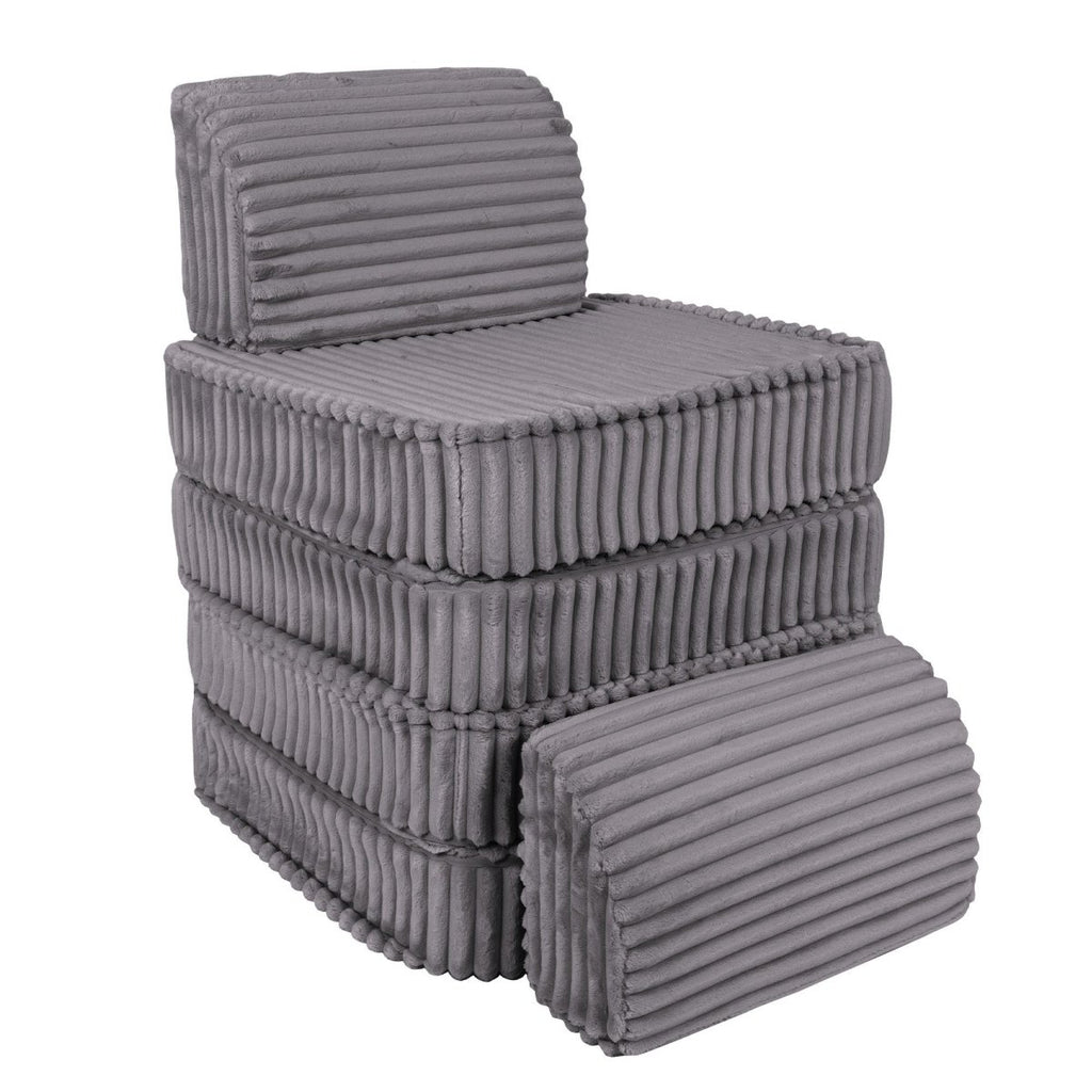 Modular Kids Play Sofa, Small - Churros Corduroy (Jurassic Grey) - Tiny Tugz™
