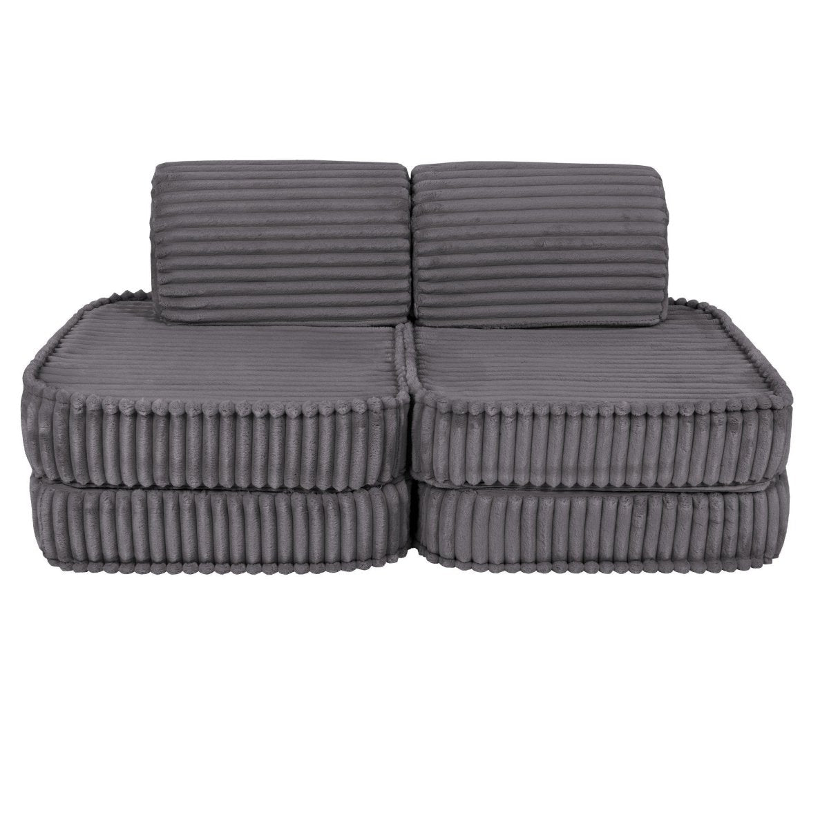 Modular Kids Play Sofa, Small - Churros Corduroy (Jurassic Grey) - Tiny Tugz™