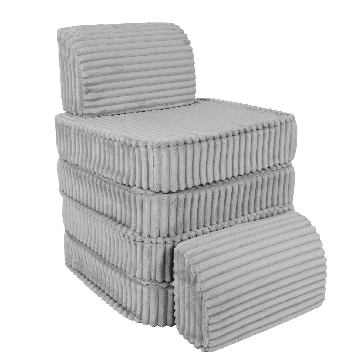 Modular Kids Play Sofa, Small - Churros Corduroy (Moon Grey) - Tiny Tugz™