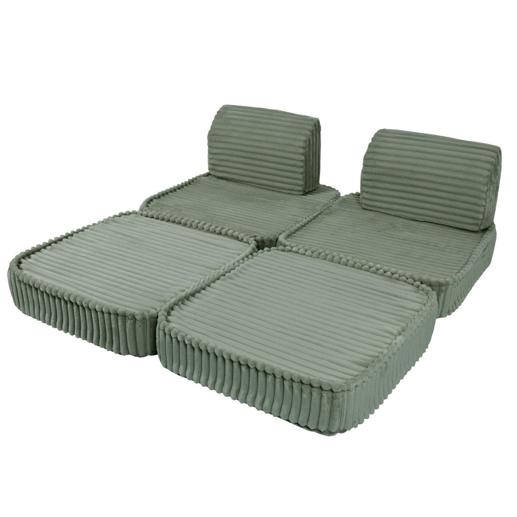 Modular Kids Play Sofa, Small - Churros Corduroy (Sage Green) - Tiny Tugz™