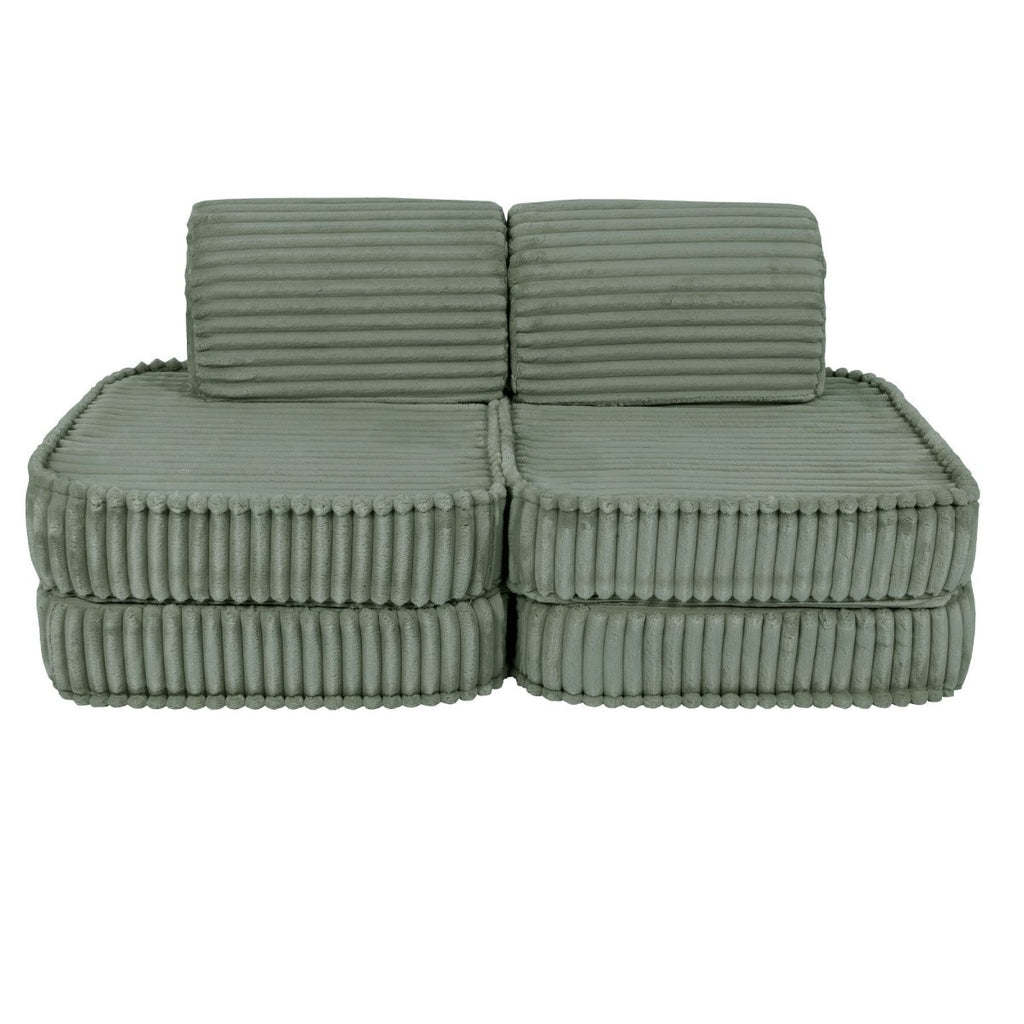 Modular Kids Play Sofa, Small - Churros Corduroy (Sage Green) - Tiny Tugz™