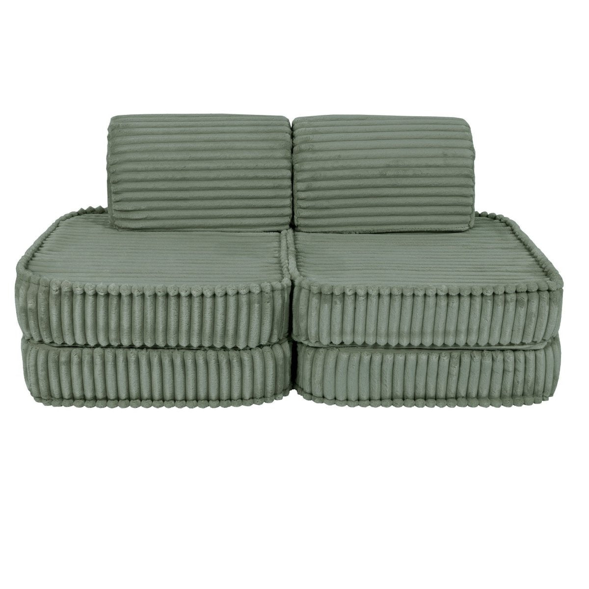 Modular Kids Play Sofa, Small - Churros Corduroy (Sage Green) - Tiny Tugz™