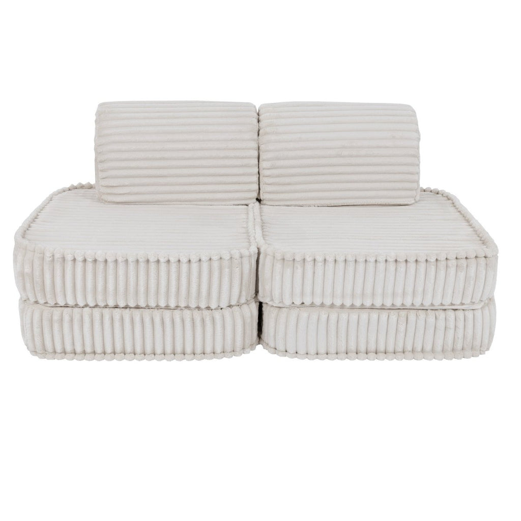 Modular Kids Play Sofa, Small - Churros Corduroy (White) - Tiny Tugz™
