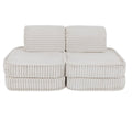 Modular Kids Play Sofa, Small - Churros Corduroy (White) - Tiny Tugz™