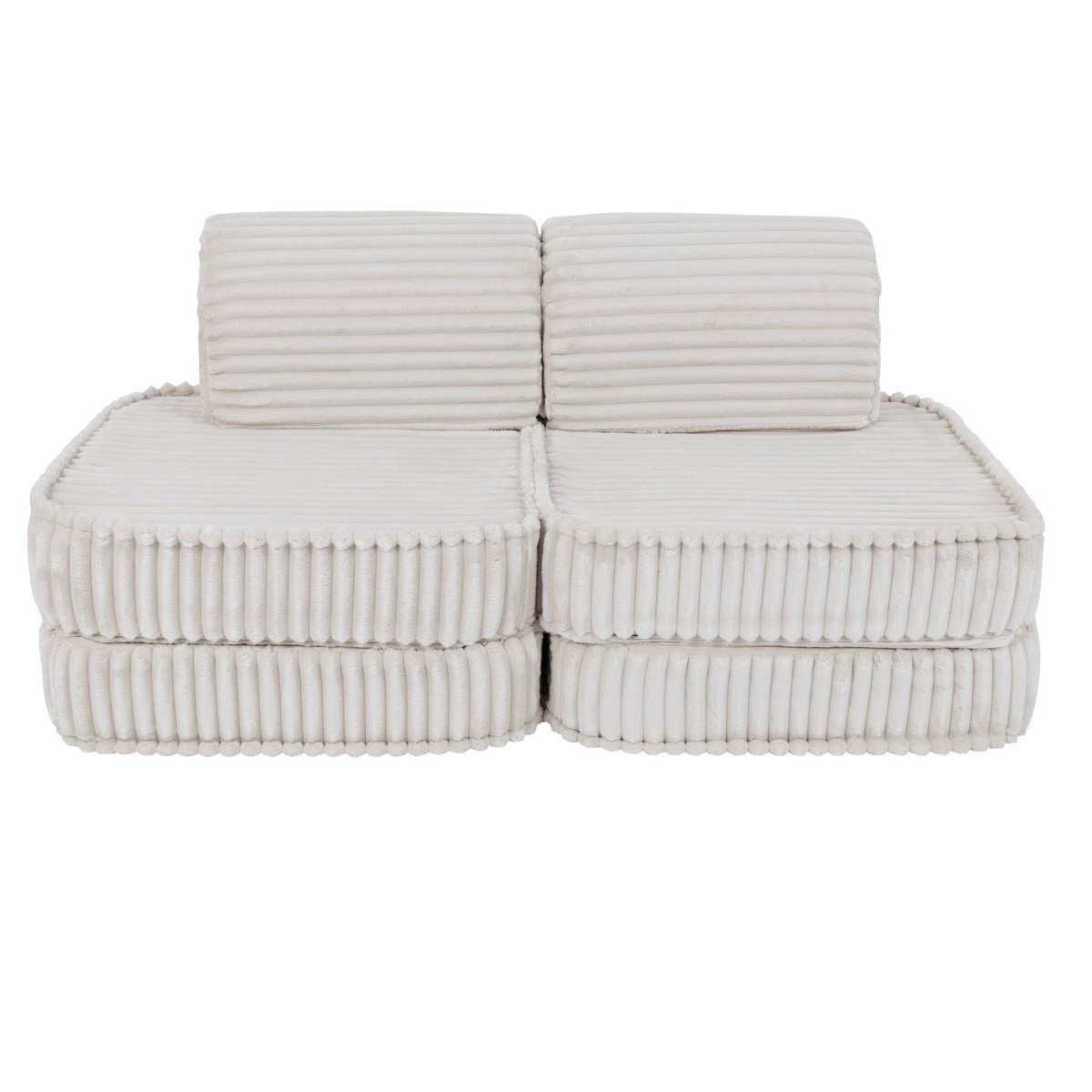 Modular Kids Play Sofa, Small - Churros Corduroy (White) - Tiny Tugz™
