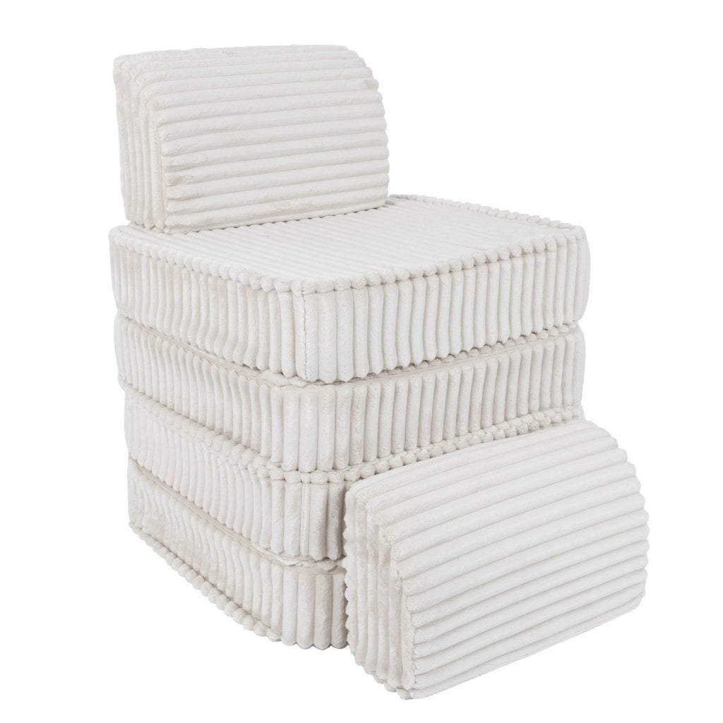 Modular Kids Play Sofa, Small - Churros Corduroy (White) - Tiny Tugz™