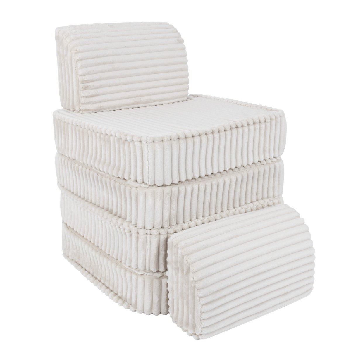 Modular Kids Play Sofa, Small - Churros Corduroy (White) - Tiny Tugz™