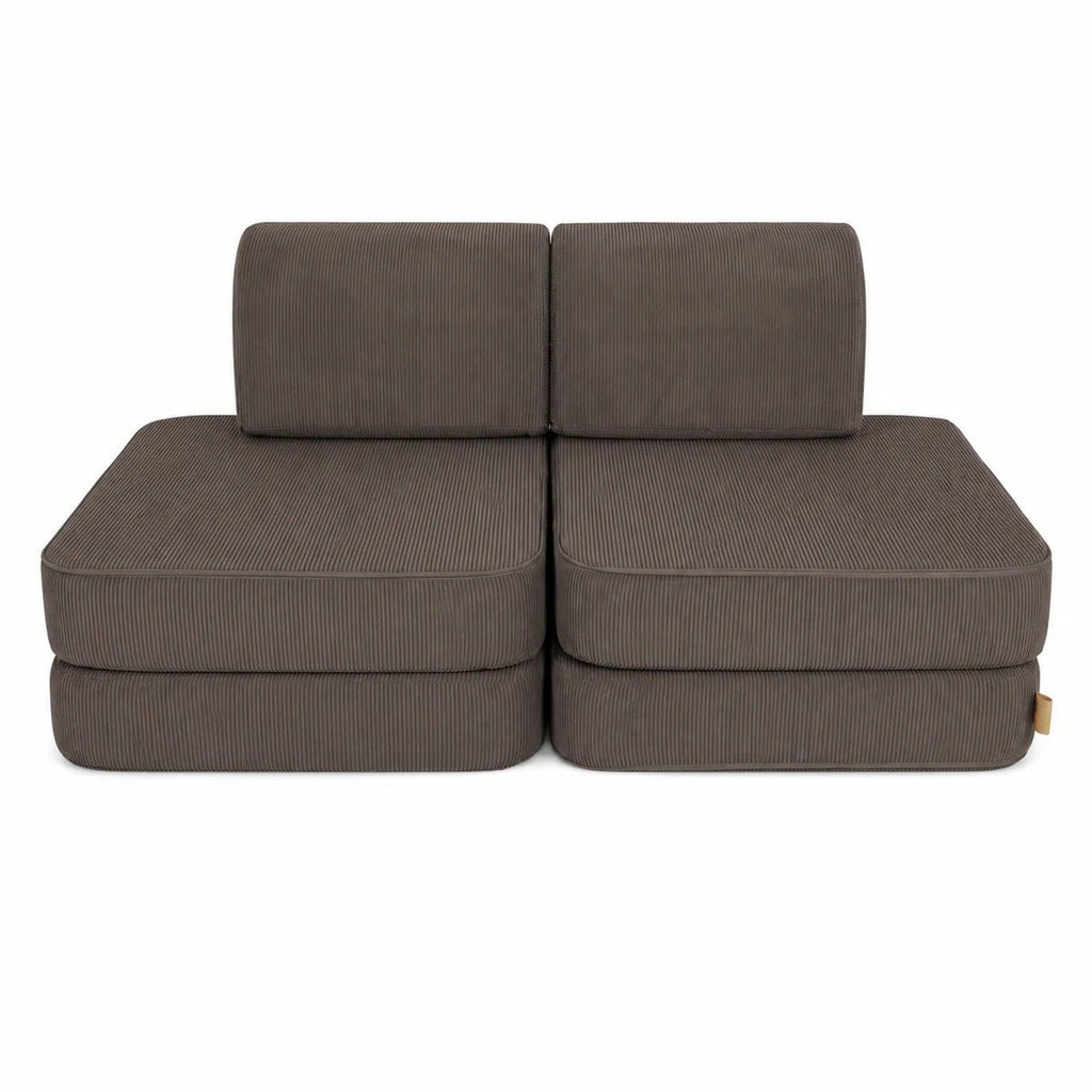 Modular Kids Play Sofa, Small - Slimcord Corduroy (Taupe) - Tiny Tugz™
