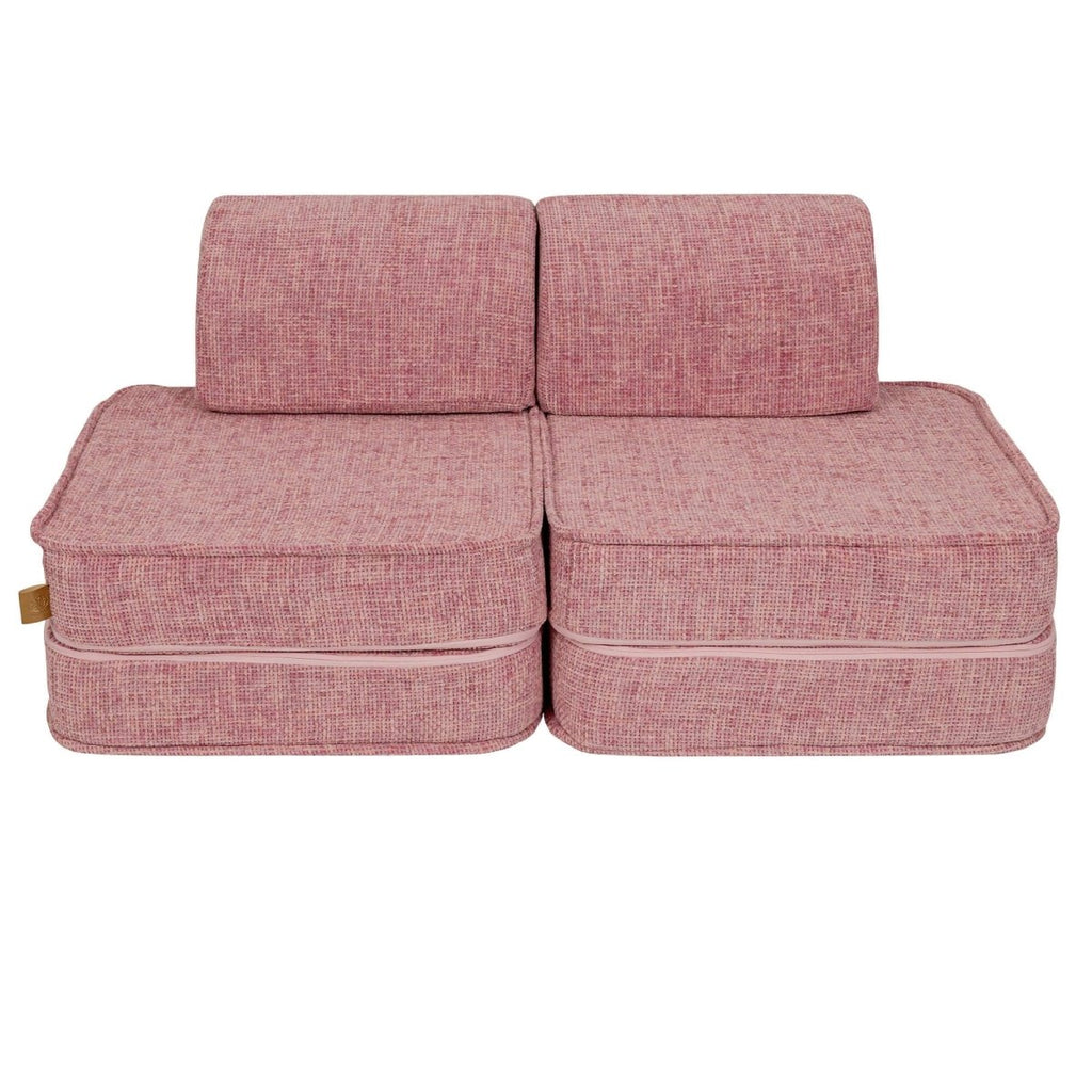 Modular Kids Play Sofa, Small - Tangle Fabric (Bubblegum Pink) - Tiny Tugz™