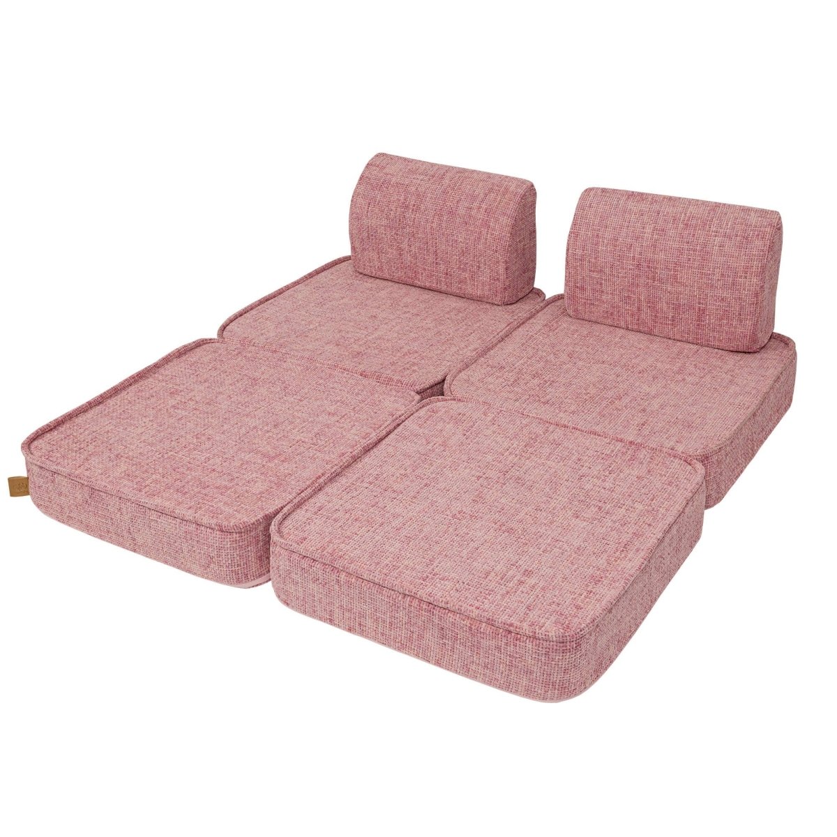 Modular Kids Play Sofa, Small - Tangle Fabric (Bubblegum Pink) - Tiny Tugz™