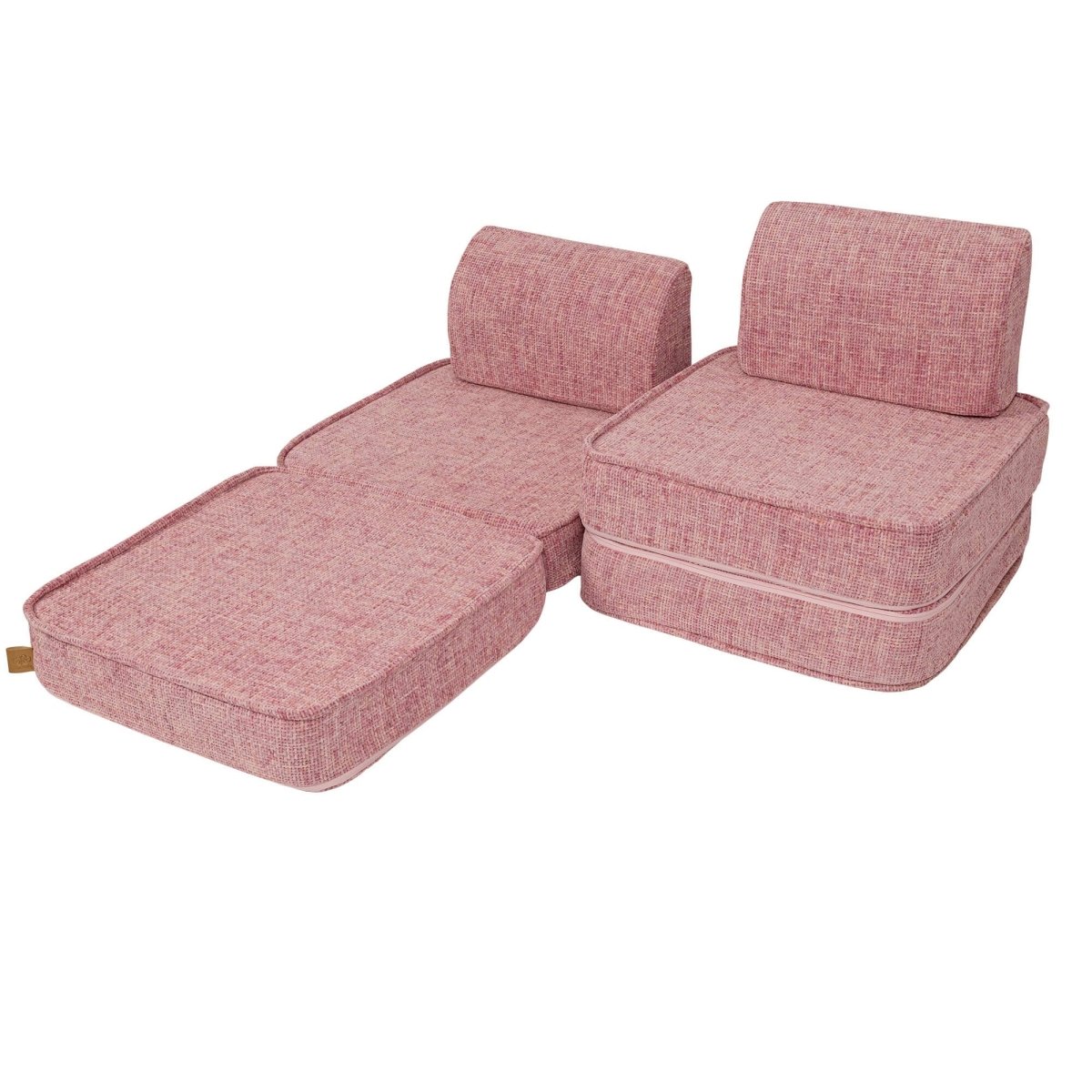 Modular Kids Play Sofa, Small - Tangle Fabric (Bubblegum Pink) - Tiny Tugz™