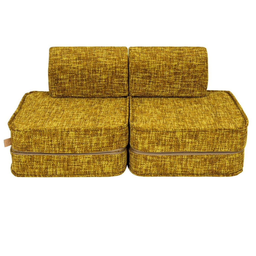 Modular Kids Play Sofa, Small - Tangle Fabric (Honey Mustard) - Tiny Tugz™
