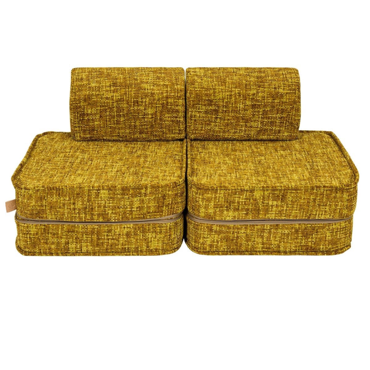 Modular Kids Play Sofa, Small - Tangle Fabric (Honey Mustard) - Tiny Tugz™