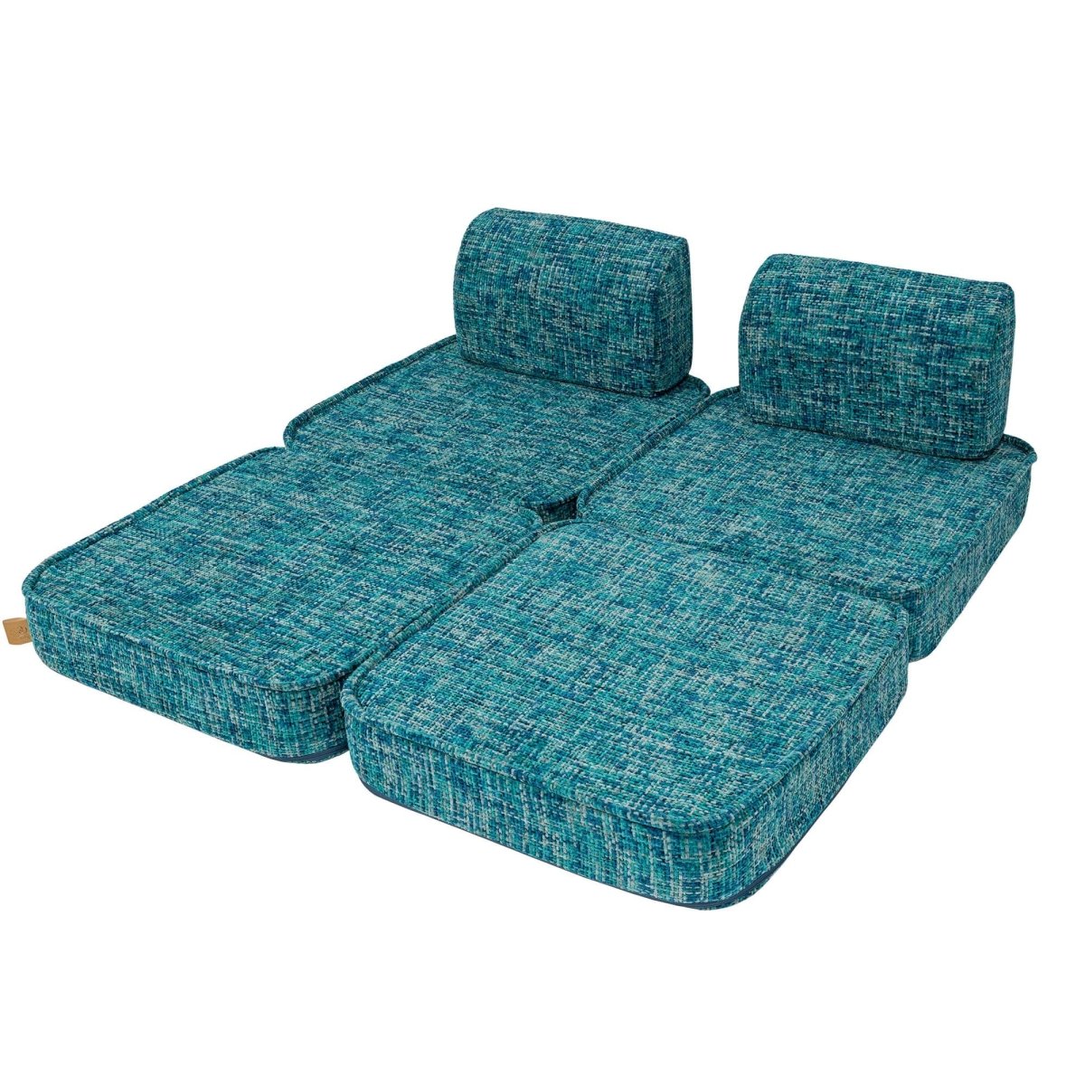 Modular Kids Play Sofa, Small - Tangle Fabric (Lagoon Blue) - Tiny Tugz™