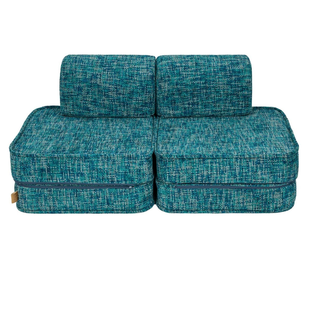 Modular Kids Play Sofa, Small - Tangle Fabric (Lagoon Blue) - Tiny Tugz™