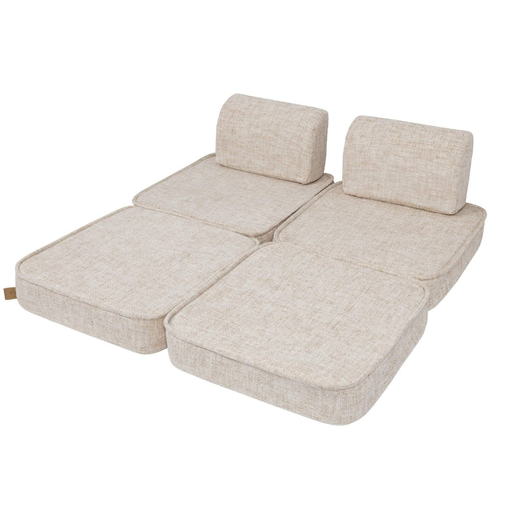 Modular Kids Play Sofa, Small - Tangle Fabric (Marshmallow Beige) - Tiny Tugz™
