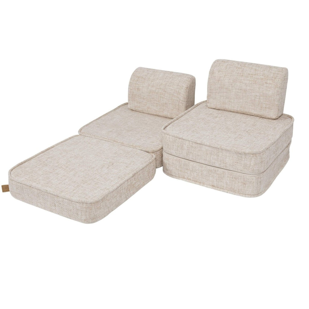 Modular Kids Play Sofa, Small - Tangle Fabric (Marshmallow Beige) - Tiny Tugz™