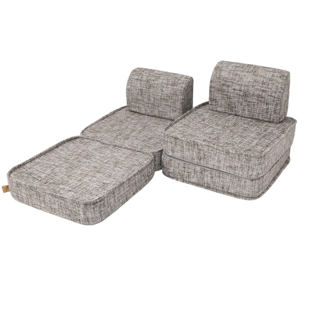 Modular Kids Play Sofa, Small - Tangle Fabric (Moon Grey) - Tiny Tugz™