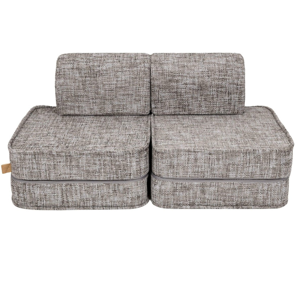 Modular Kids Play Sofa, Small - Tangle Fabric (Moon Grey) - Tiny Tugz™