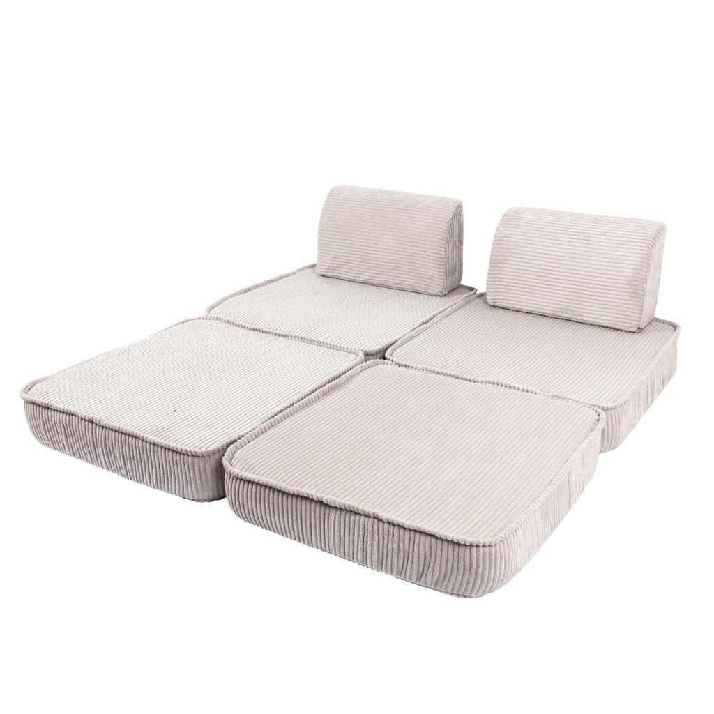 Modular Kids Play Sofa, Small - Velvet Corduroy (Ecru) - Tiny Tugz™