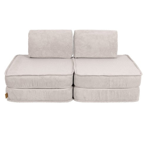 Modular Kids Play Sofa, Small - Velvet Corduroy (Ecru) - Tiny Tugz™