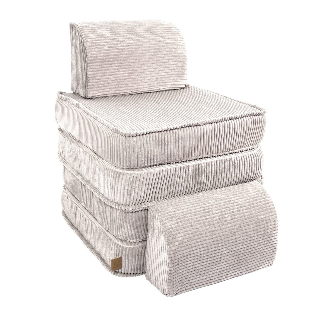 Modular Kids Play Sofa, Small - Velvet Corduroy (Ecru) - Tiny Tugz™